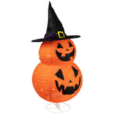 34" Jack-O-Lanterns in Witch's Hat Outdoor Halloween Decoration